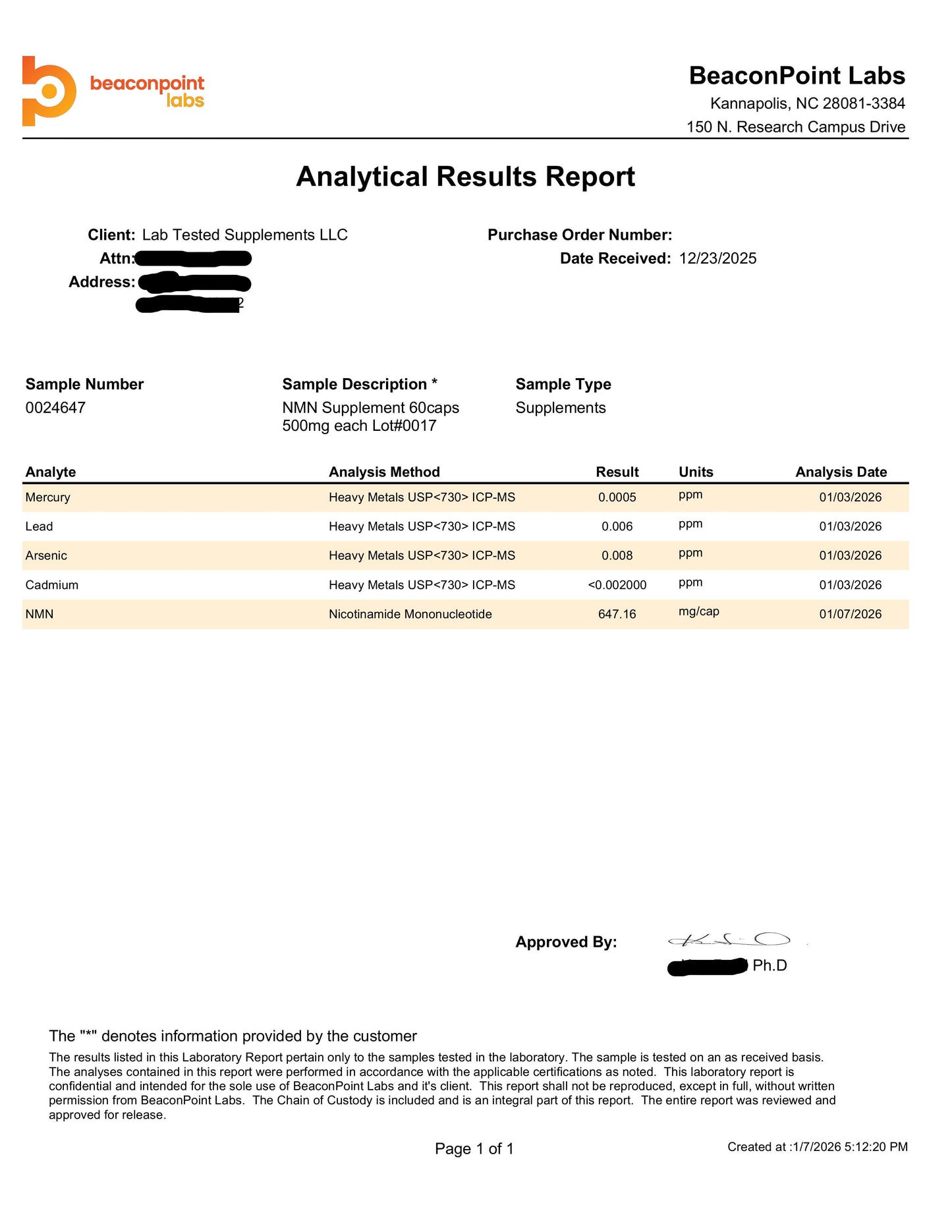 NMN - 60 500mg capsules - Nicotinamide Mononucleotide